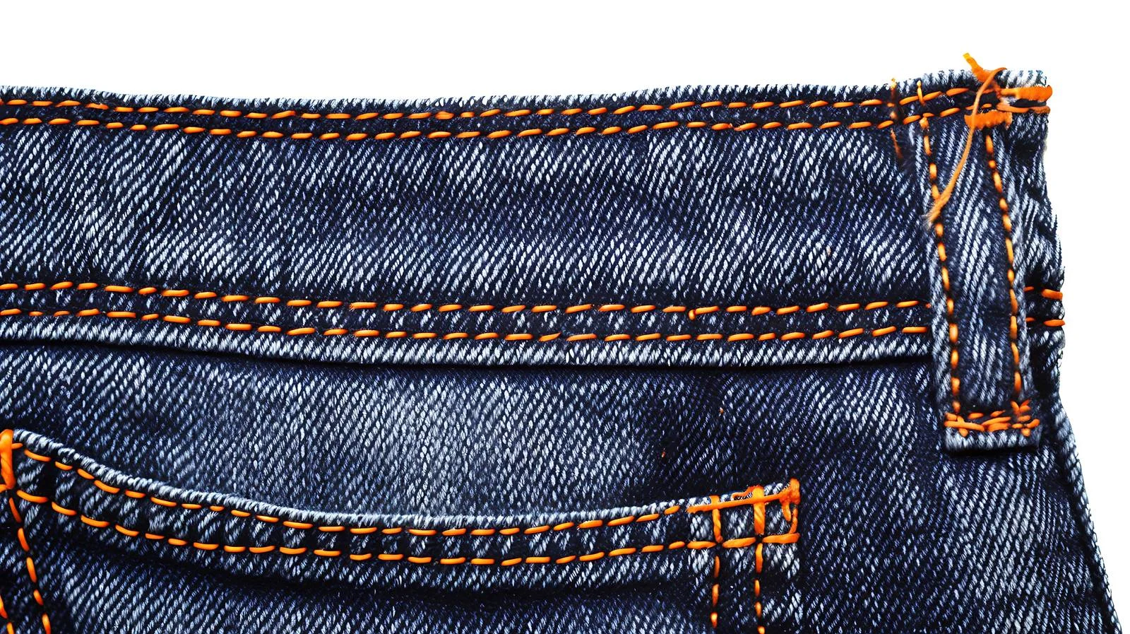 Denim Jeans Pocket with Orange Seam — free download from Dotvec