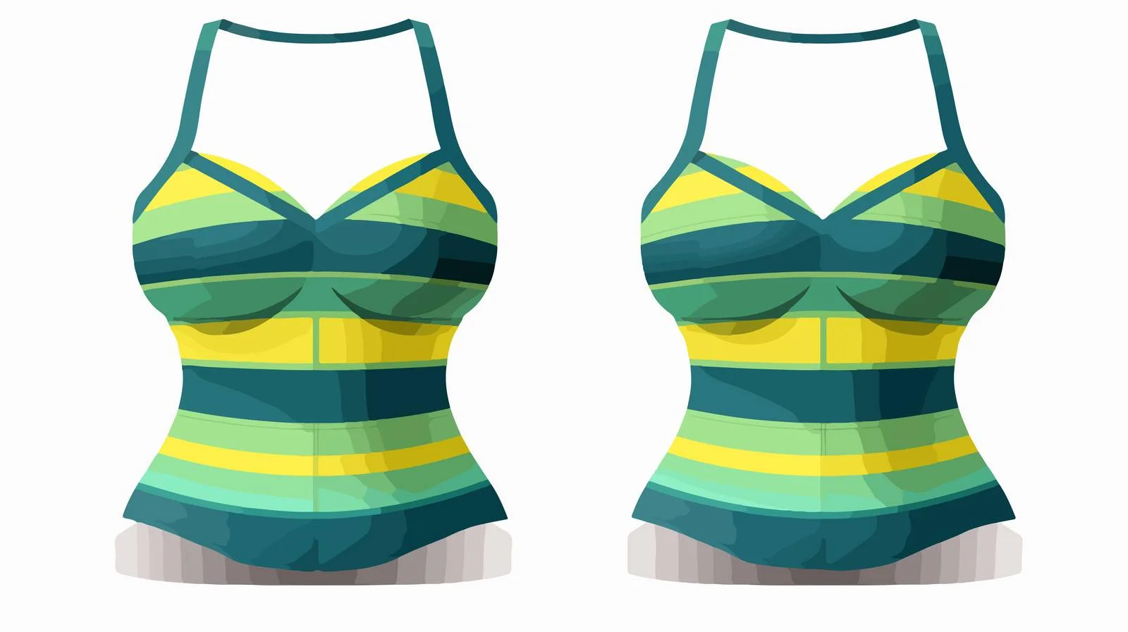 Stylish Striped Swimsuit — free download from Dotvec