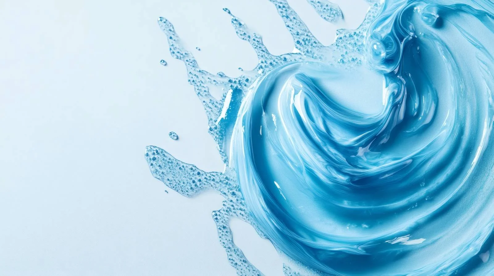 Vibrant blue shampoo sample on white background — free download from Dotvec