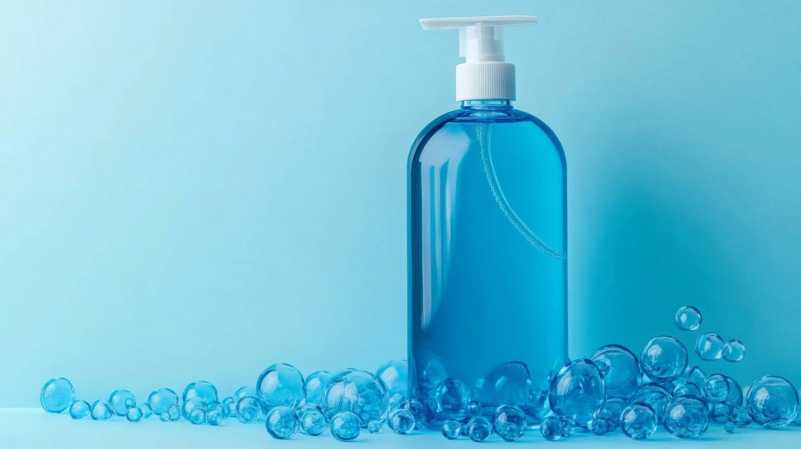 Vibrant Blue Shampoo Sample on White — free download from Dotvec