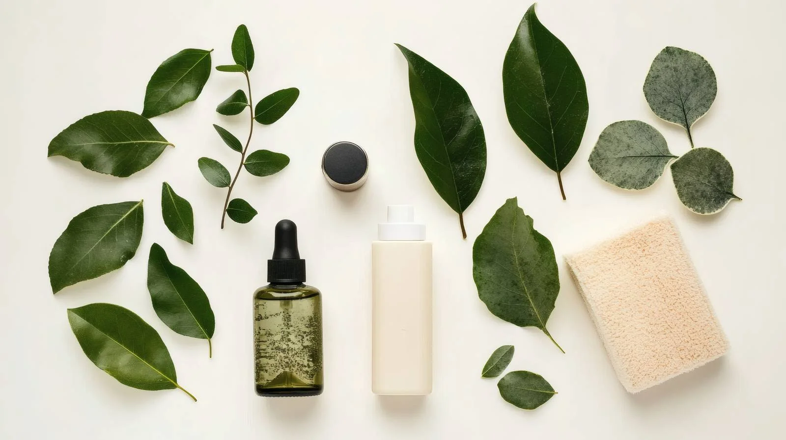 Organic Body Care Products with Leaves — free download from Dotvec
