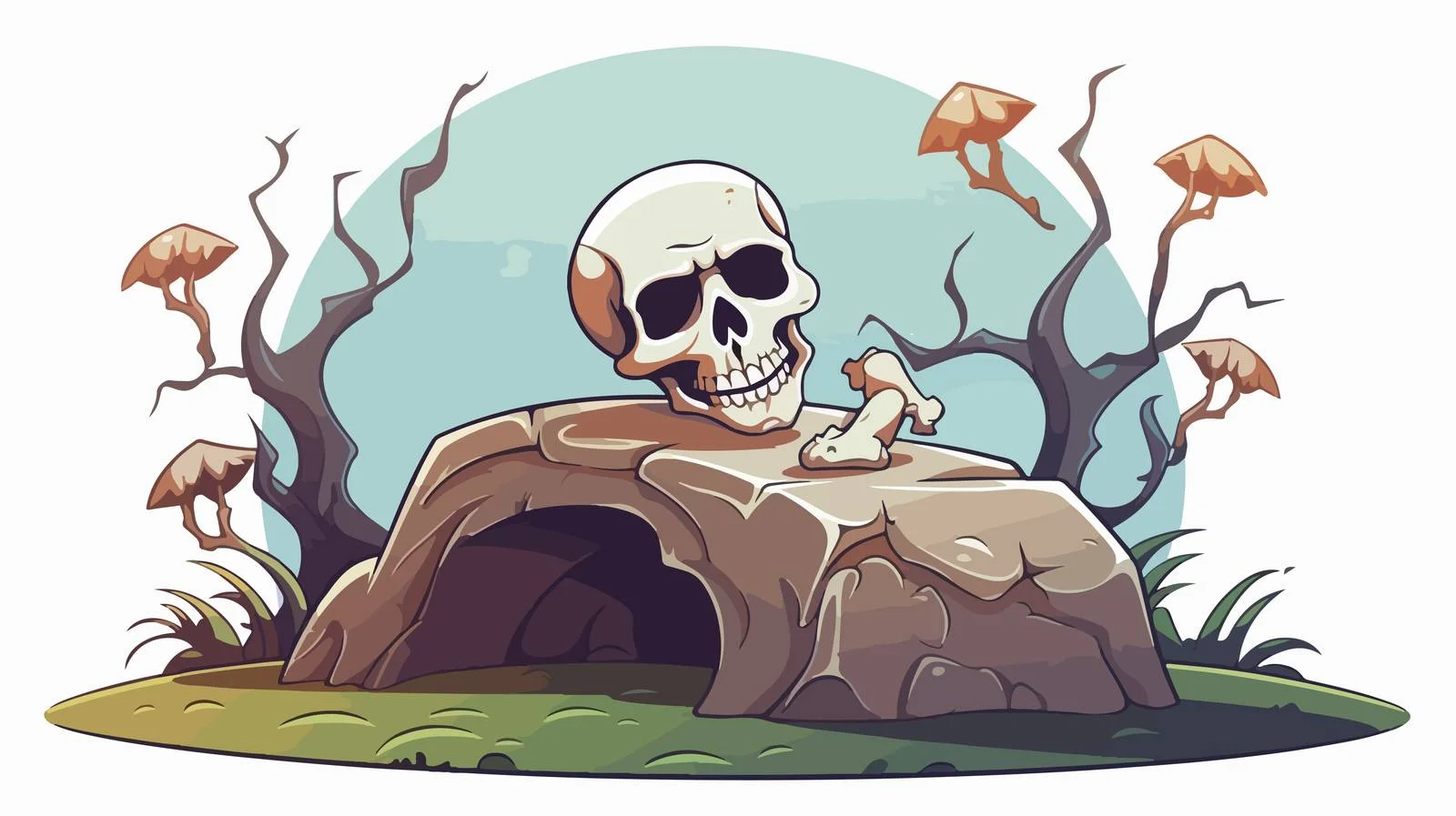 Skull Shadow Vector Illustration — free download from Dotvec