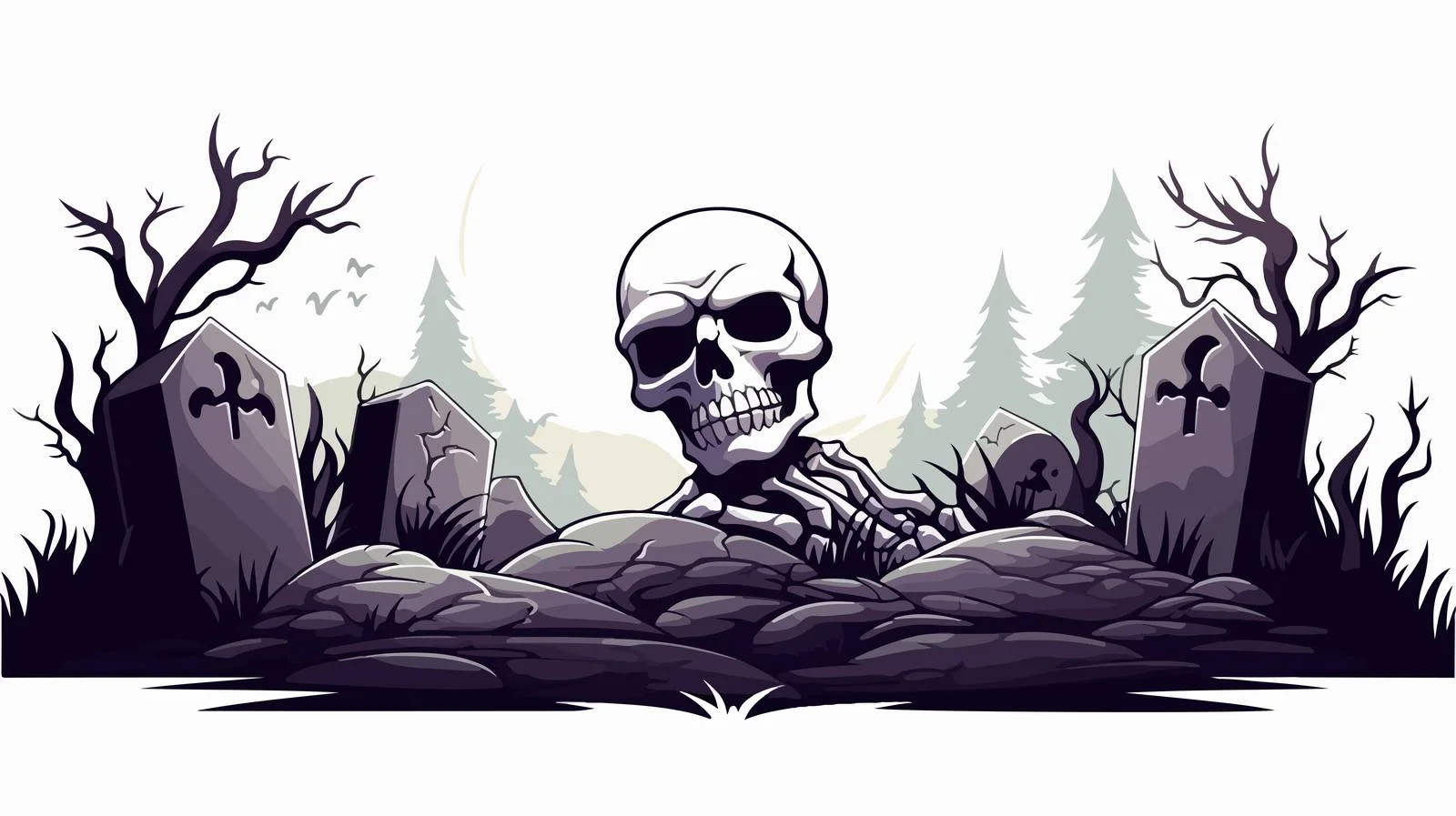 Skull with Ghost Shadow Vector Art — free download from Dotvec