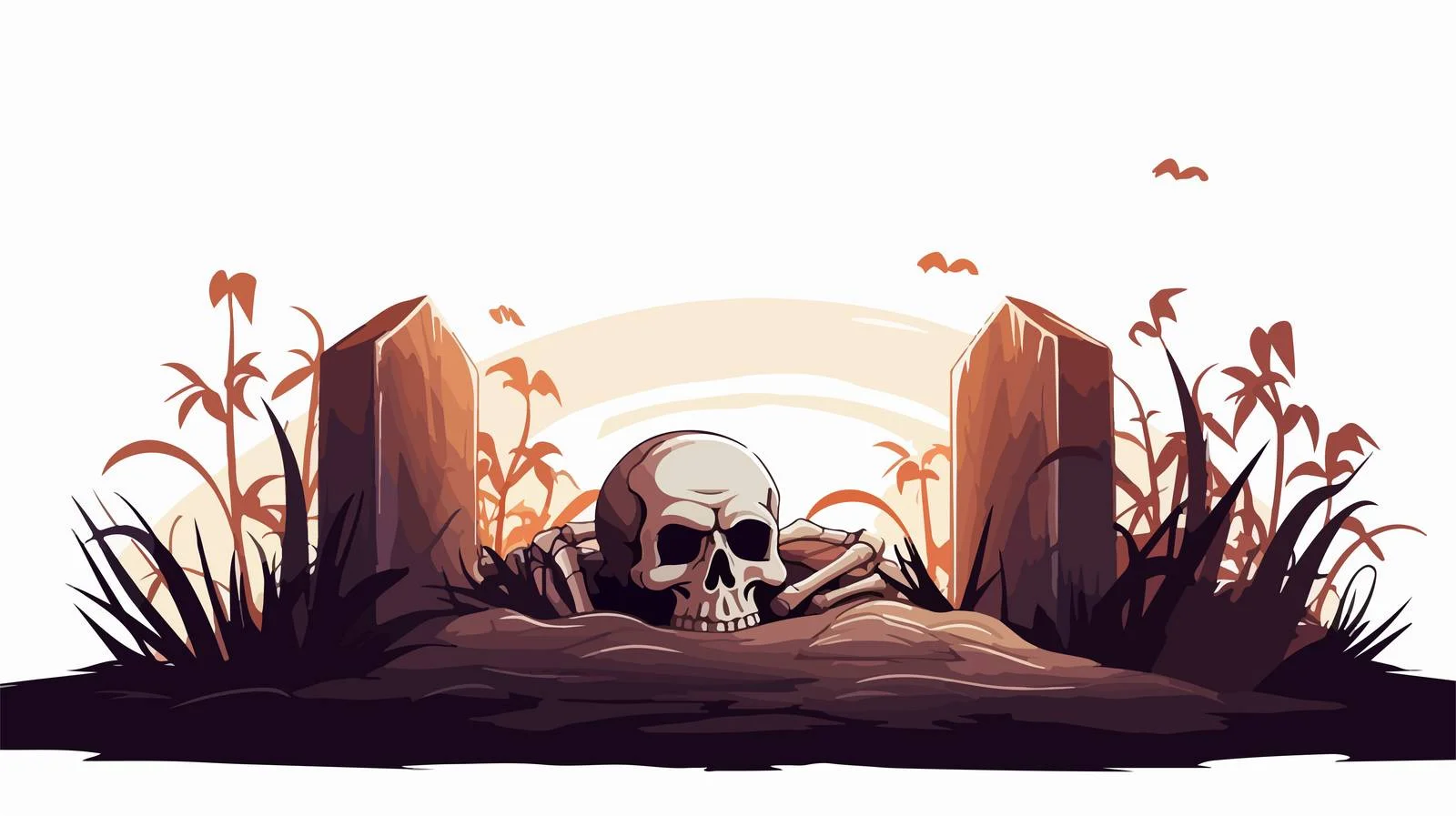 Ghostly Skull Vector Illustration — free download from Dotvec