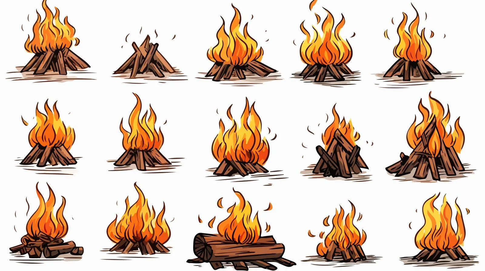 Hand-drawn Bonfire Set Doodle Sketch — free download from Dotvec
