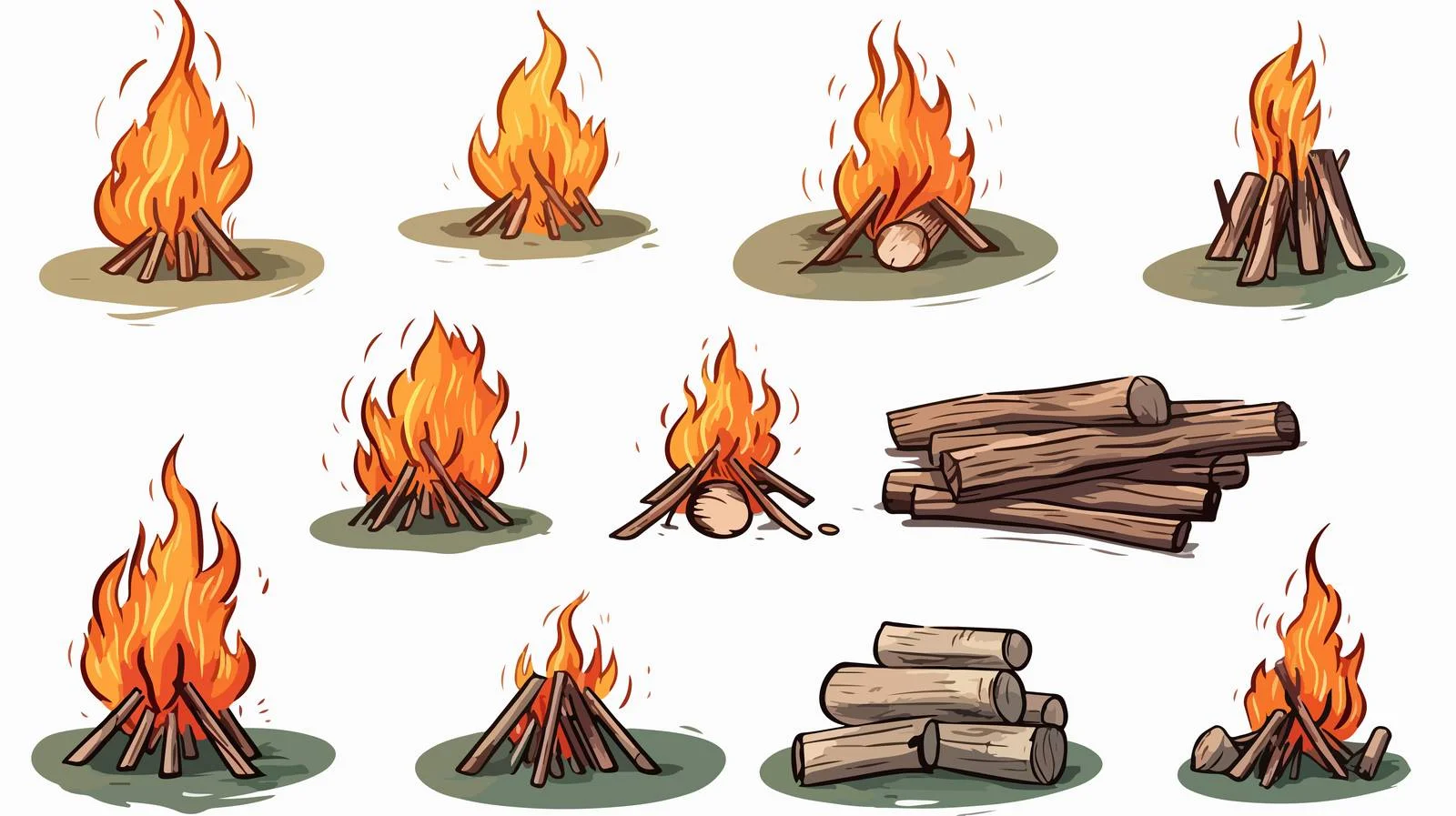 Hand-drawn Bonfire Set Sketch Doodle — free download from Dotvec