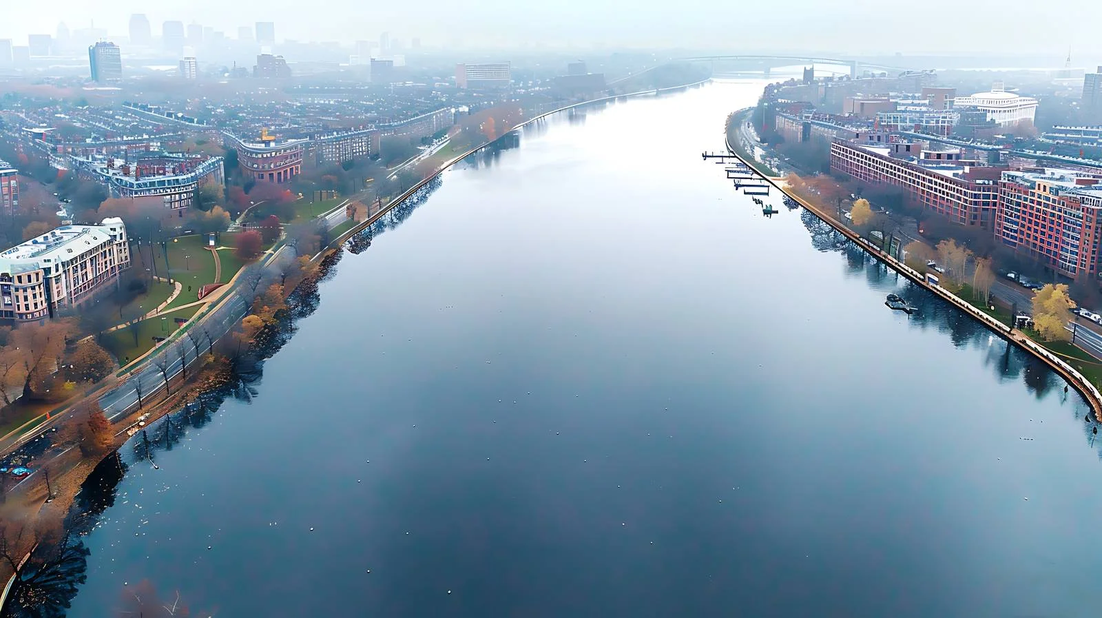 Boston Downtown Aerial View by Charles River — free download from Dotvec