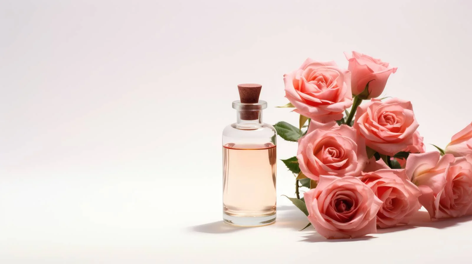 Luxurious Rose Oil Bottle and Flowers — free download from Dotvec