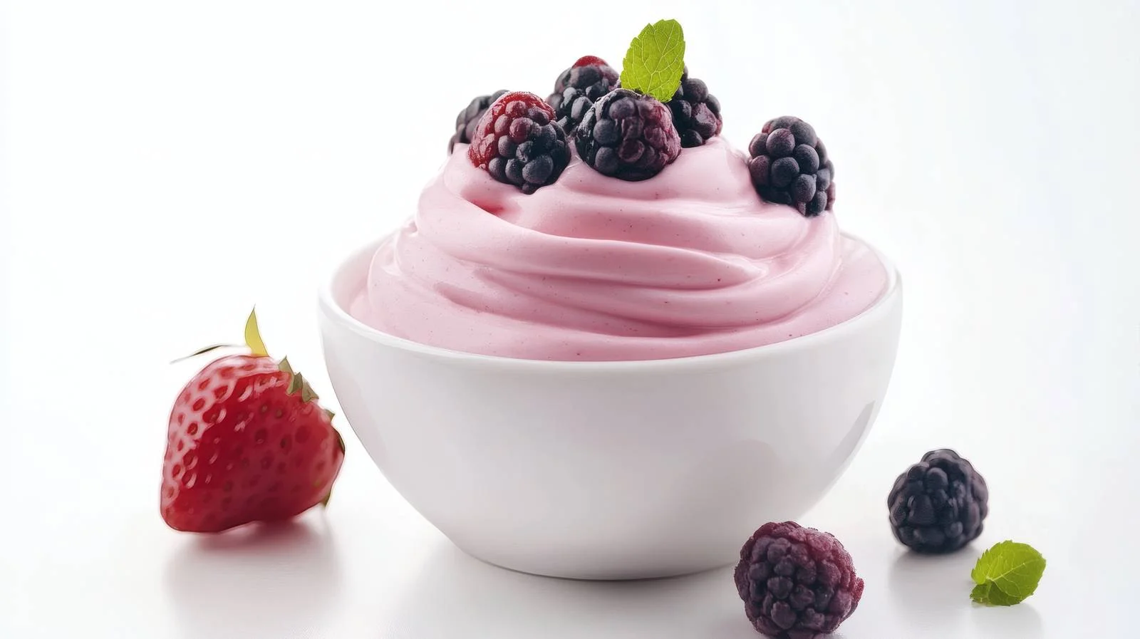 Fresh Yogurt in White Bowl Presentation — free download from Dotvec