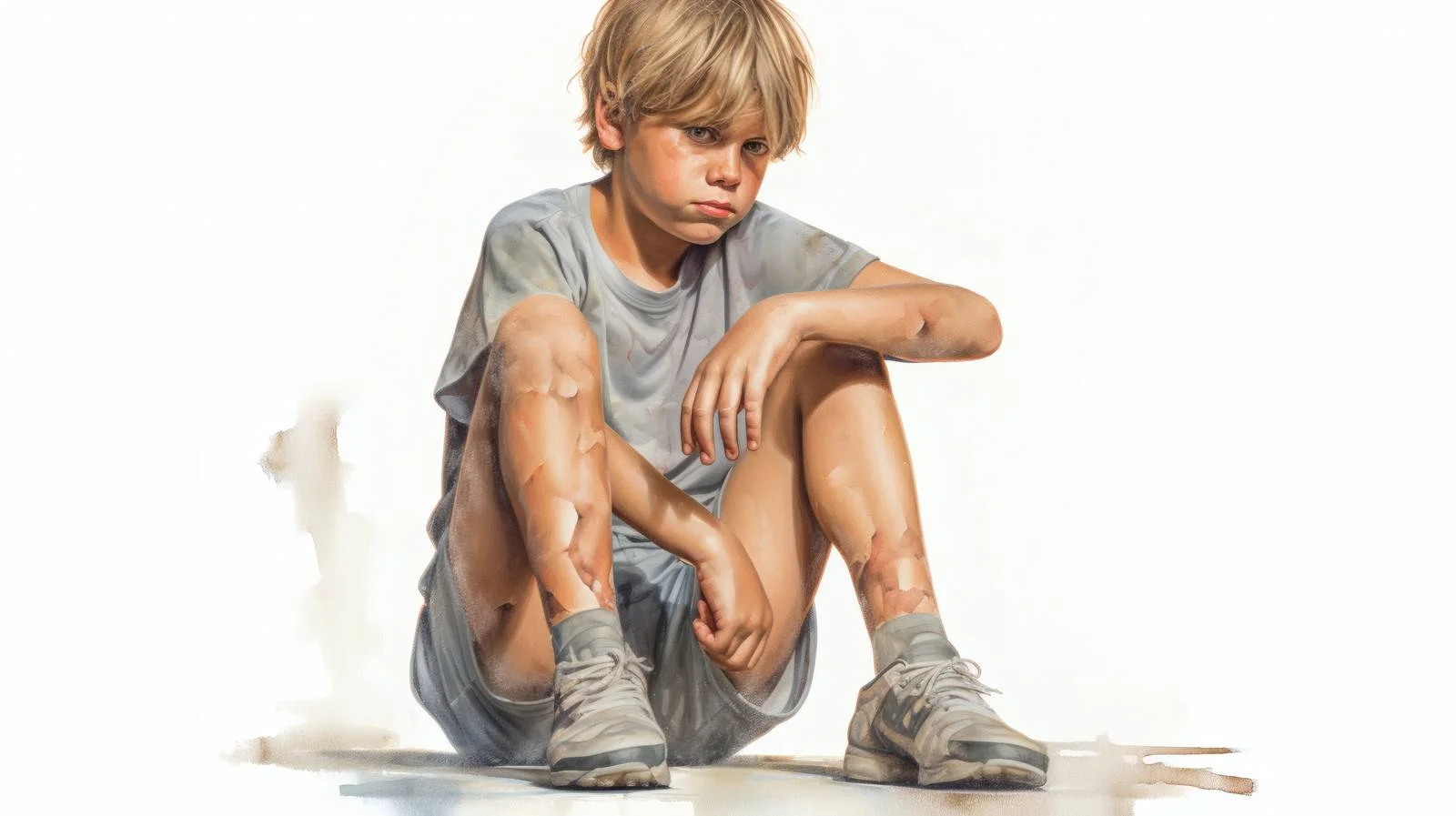 Young Male with Injured Leg on White Background — free download from Dotvec