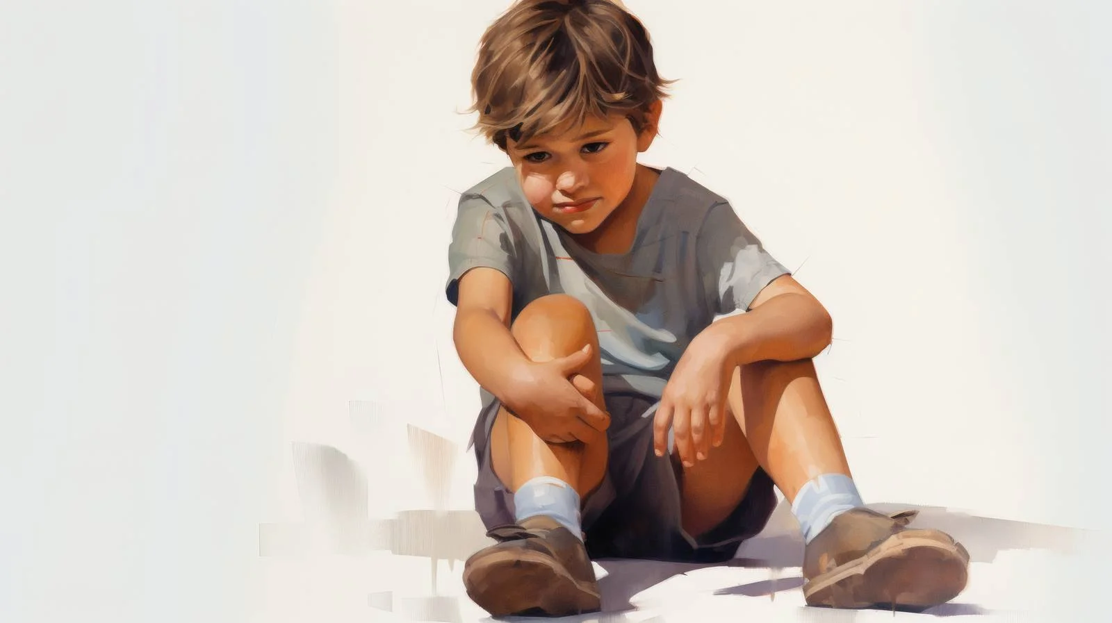 Child with scraped knee on white background — free download from Dotvec