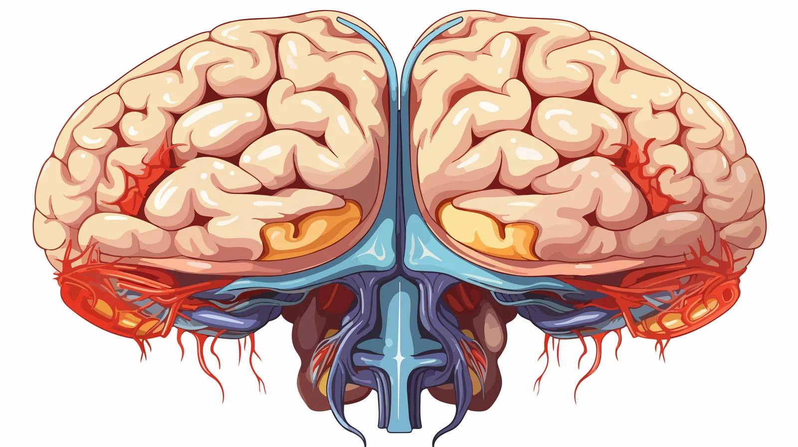 Illustrated Brain Anatomy Vector Illustration — free download from Dotvec