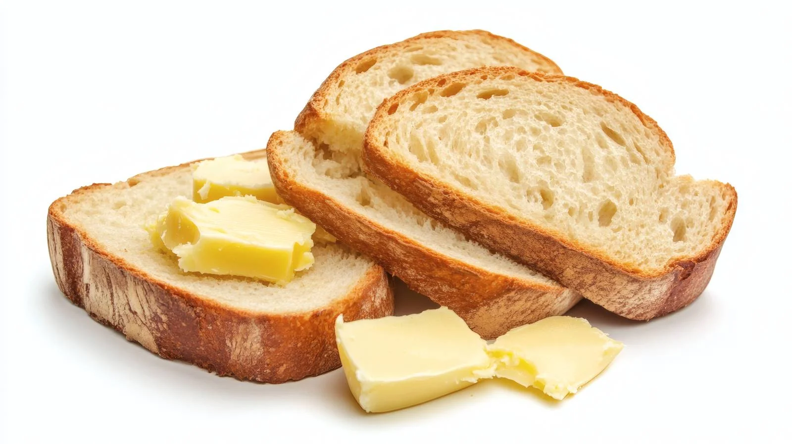 Delicious Bread and Butter on White — free download from Dotvec