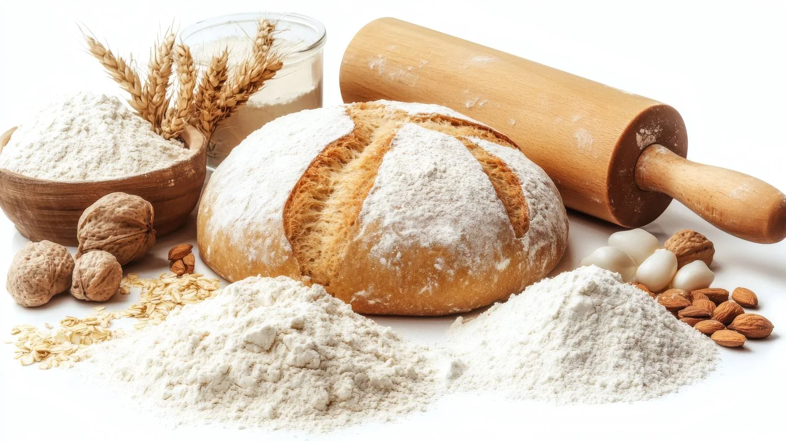 Traditional Baking Essentials: Dough, Flour, Rolling Pin — free download from Dotvec