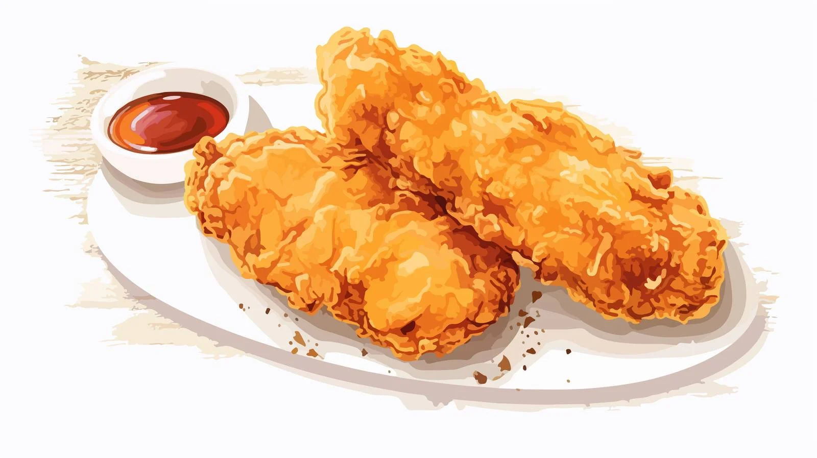 Hand Drawn Breaded Fried Chicken Sketch — free download from Dotvec