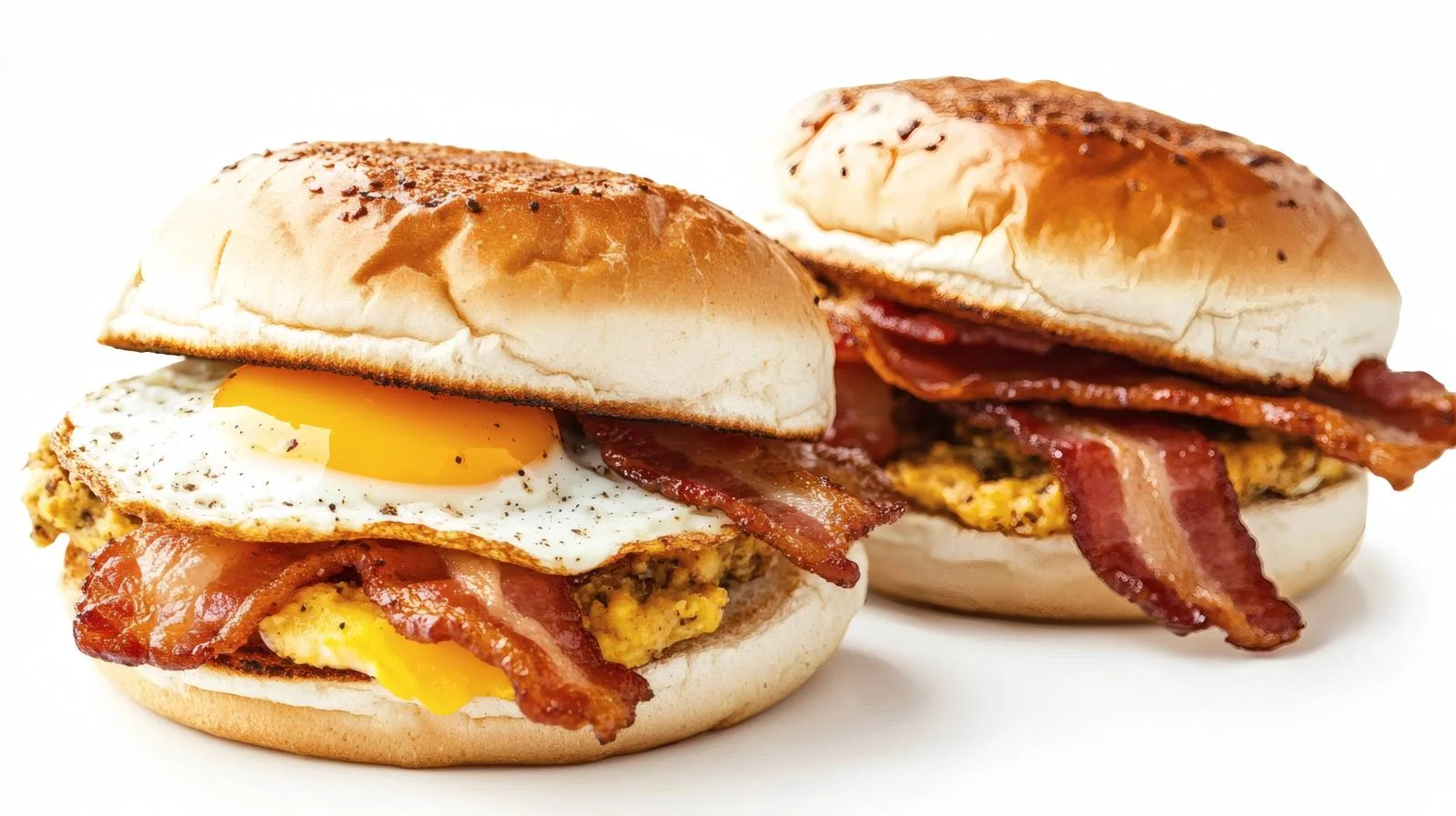 Savory breakfast sandwich with egg and bacon — free download from Dotvec