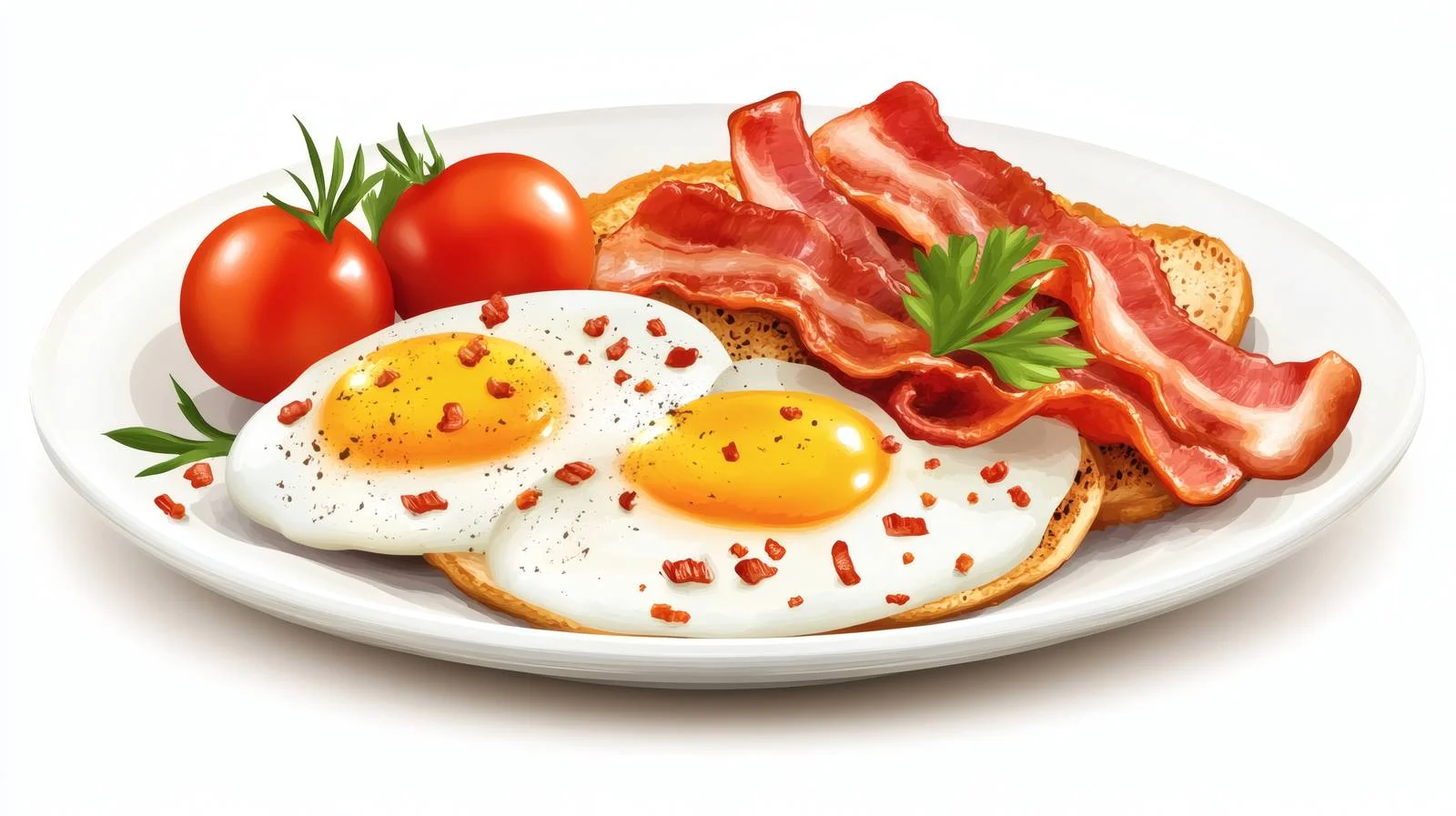 Classic Breakfast of Fried Eggs and Bacon — free download from Dotvec