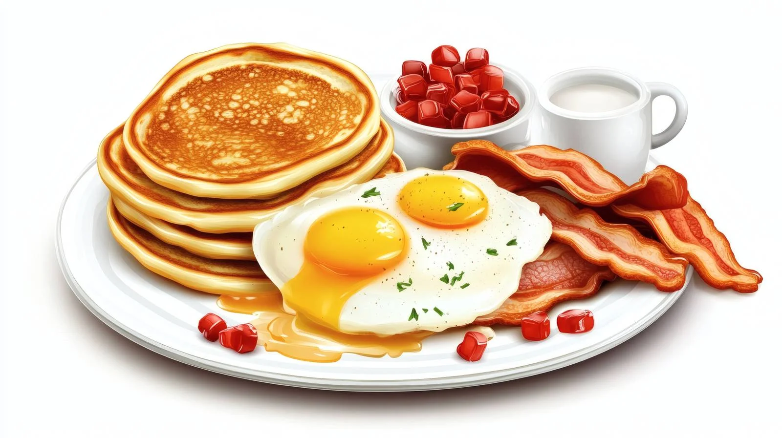 Delicious Breakfast Spread with Eggs and Bacon — free download from Dotvec