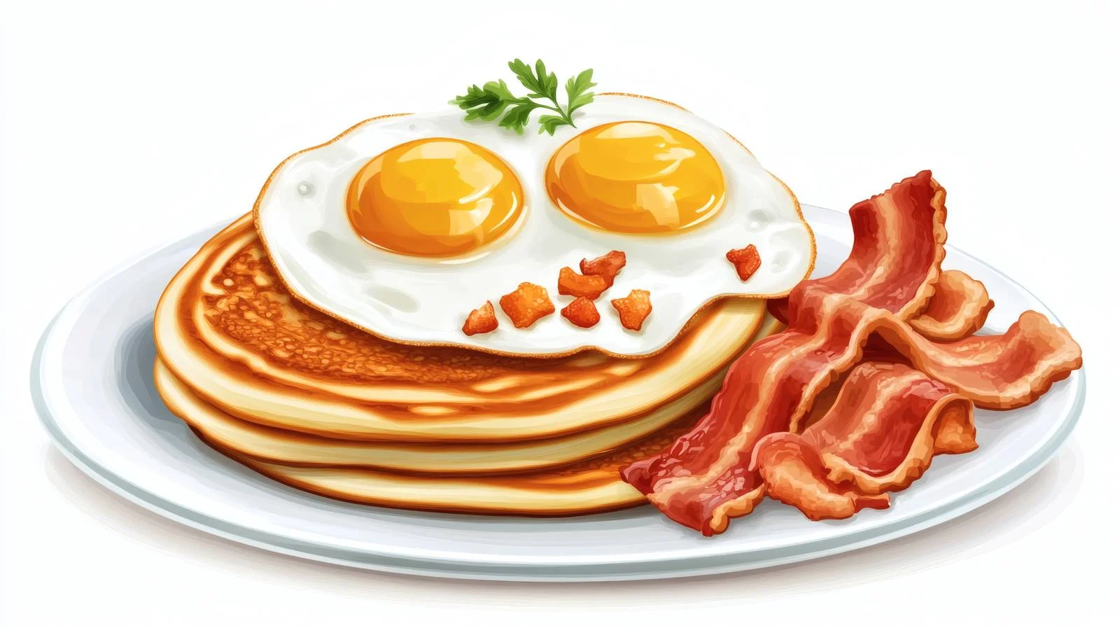 Classic Breakfast of Fried Eggs and Bacon — free download from Dotvec