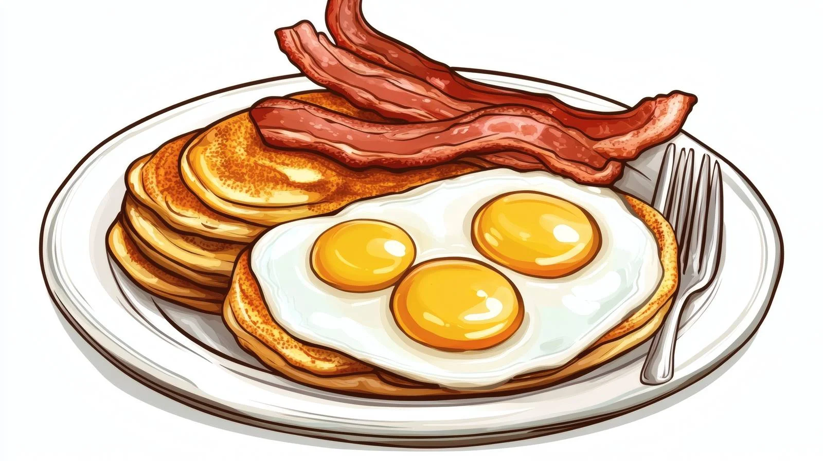 Classic Breakfast Spread: Eggs, Bacon, Pancakes — free download from Dotvec