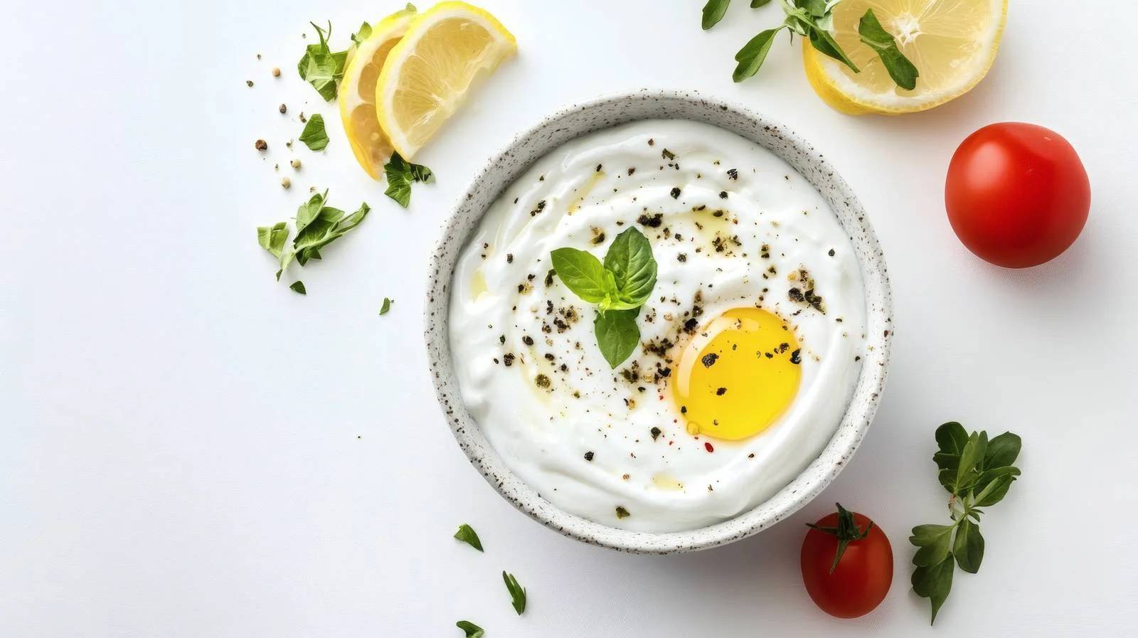 Delicious Labneh Yogurt on White Background — free download from Dotvec