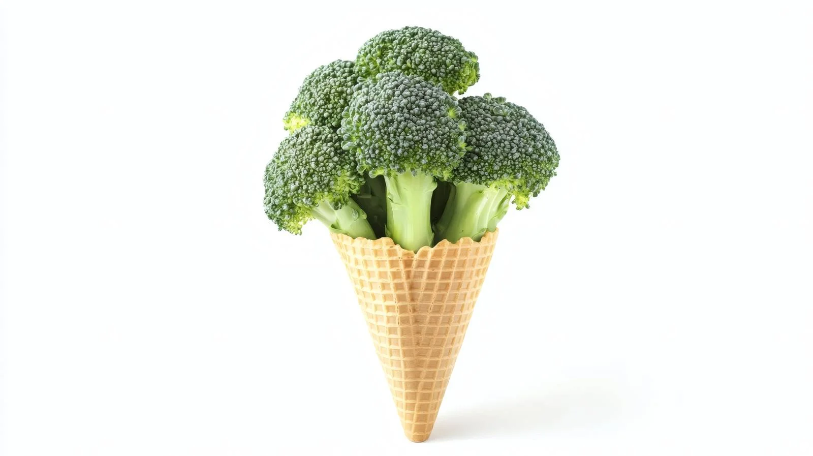 Unusual Broccoli Ice Cream Cone White Background — free download from Dotvec