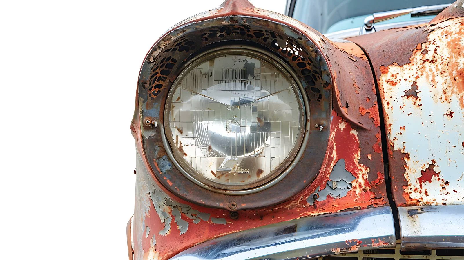 Weathered car headlight isolated on white — free download from Dotvec