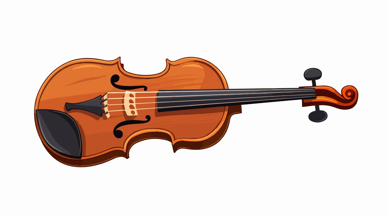 Cartoon Brown Violin Vector Illustration — free download from Dotvec
