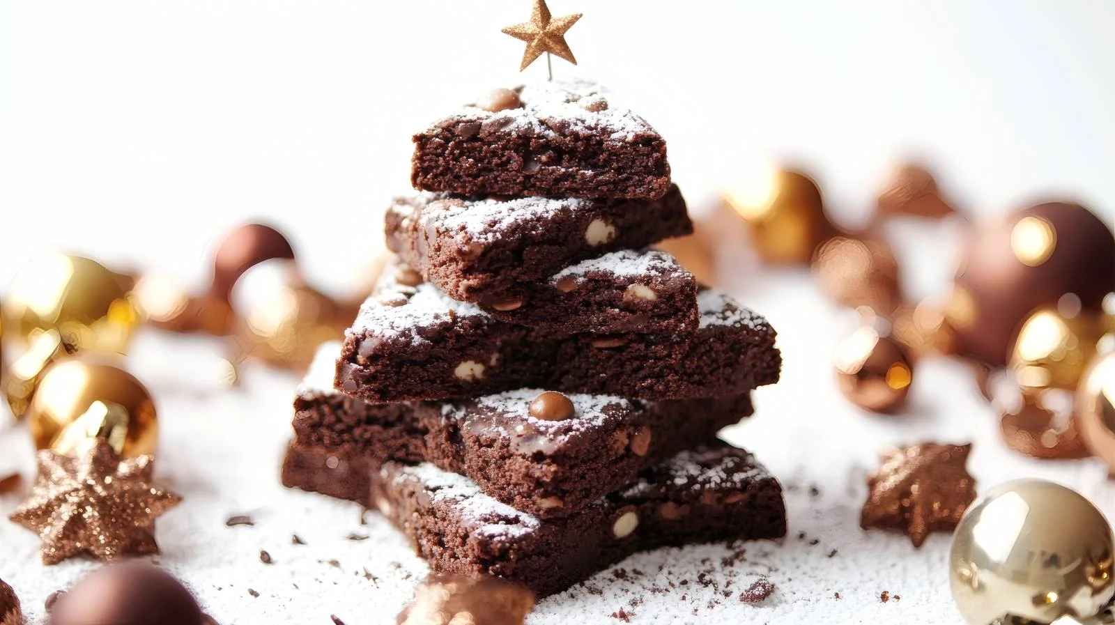 Festive Brownies Christmas Tree on White — free download from Dotvec