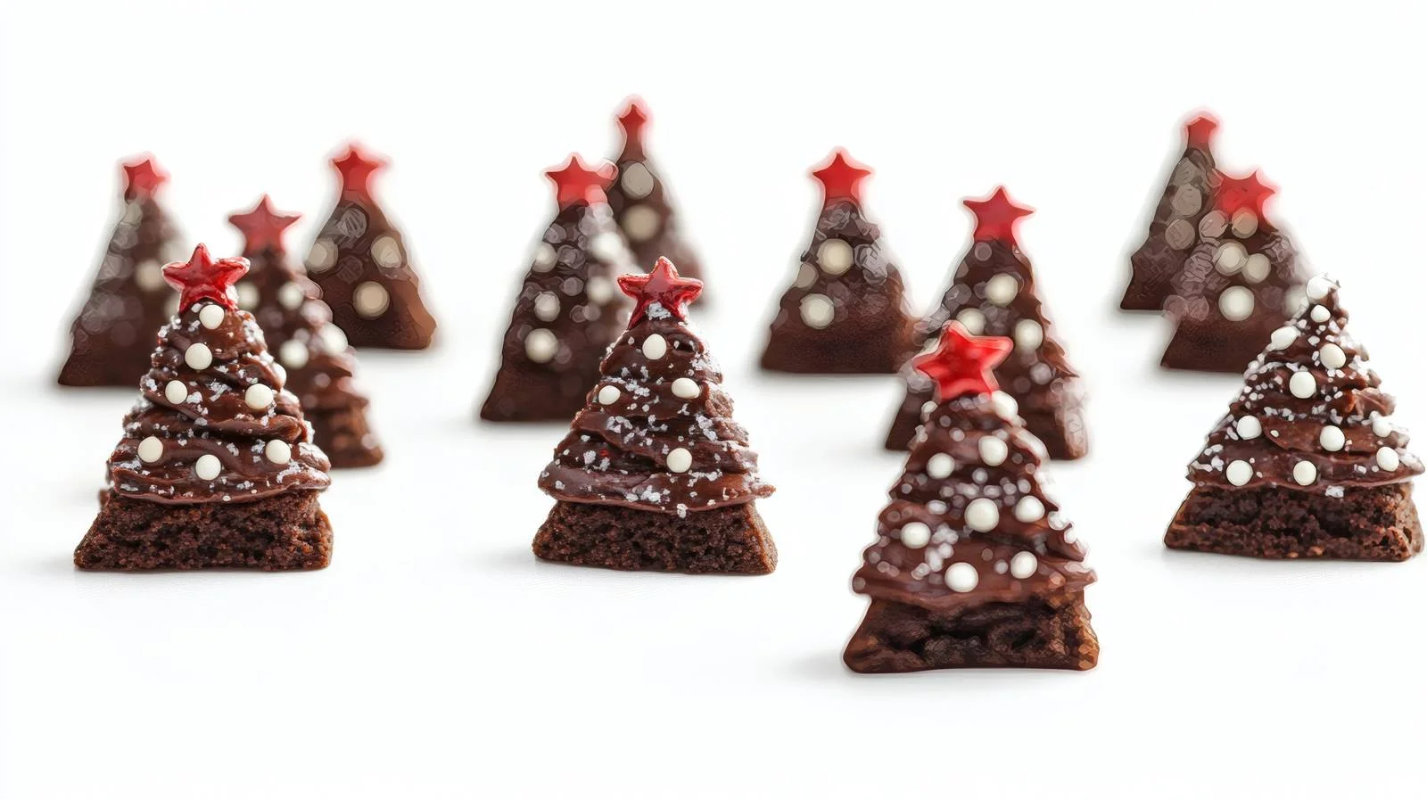 Festive Brownies Shaped as Christmas Trees — free download from Dotvec