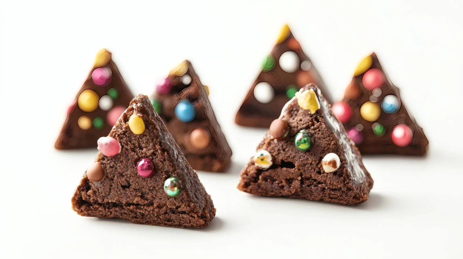 Festive Brownies Christmas Trees on White — free download from Dotvec