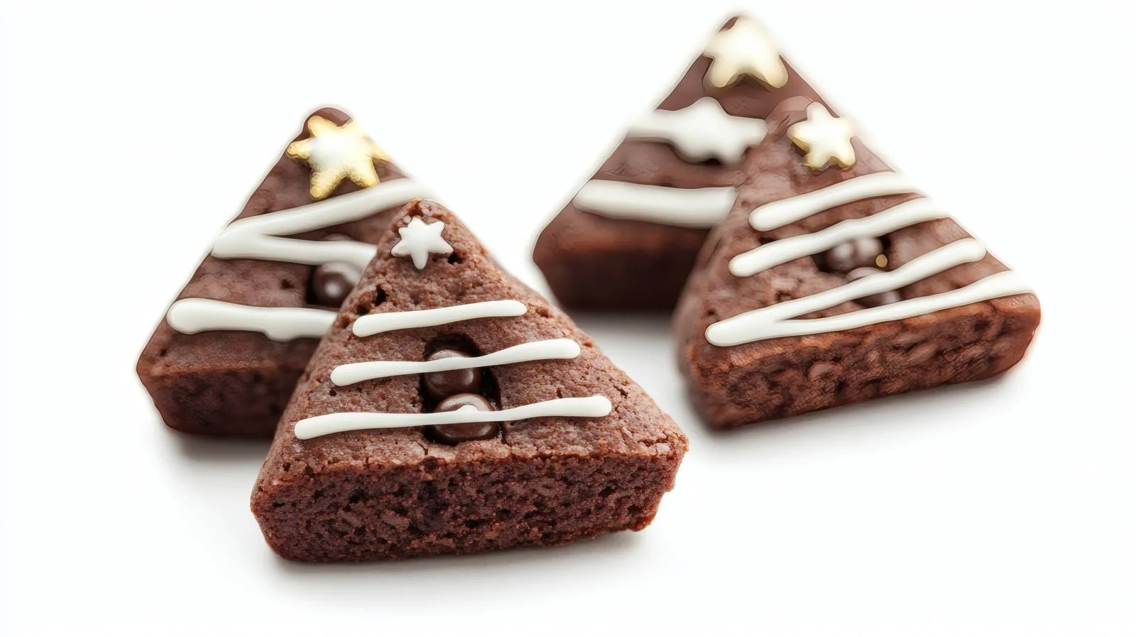 Festive Brownies Christmas Trees on White — free download from Dotvec