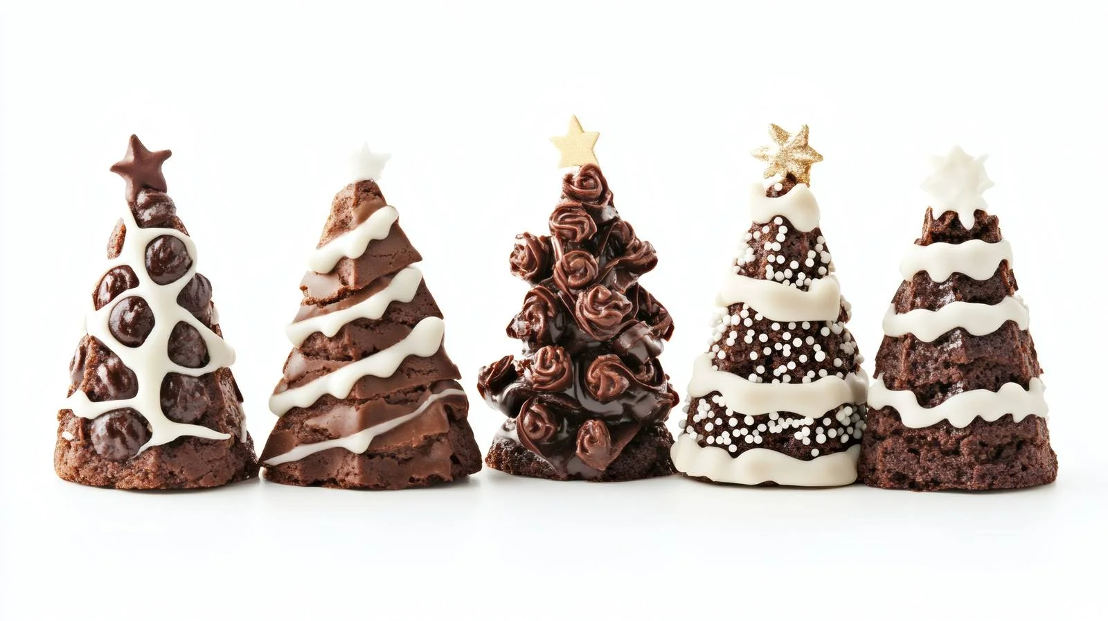 Festive Brownie Christmas Trees on White — free download from Dotvec