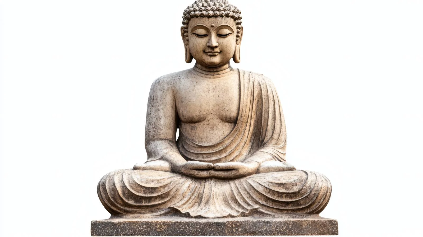 Serene Buddha in Meditation on White Background — free download from Dotvec