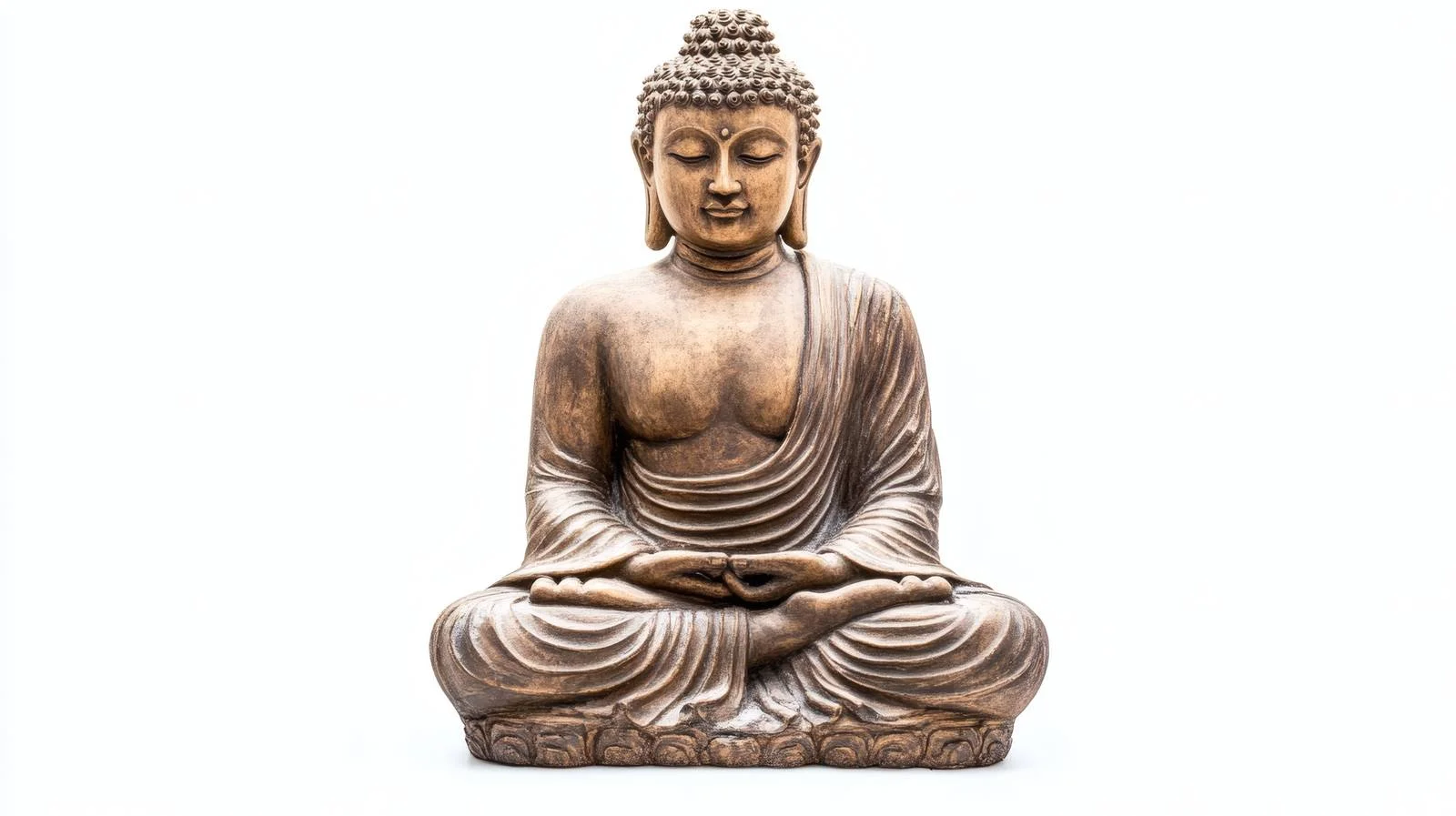 Serene Buddha Meditating on White Background — free download from Dotvec