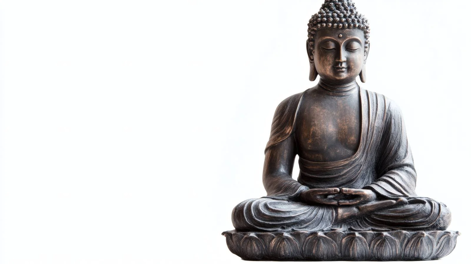 Serene Buddha Meditating on White Background — free download from Dotvec