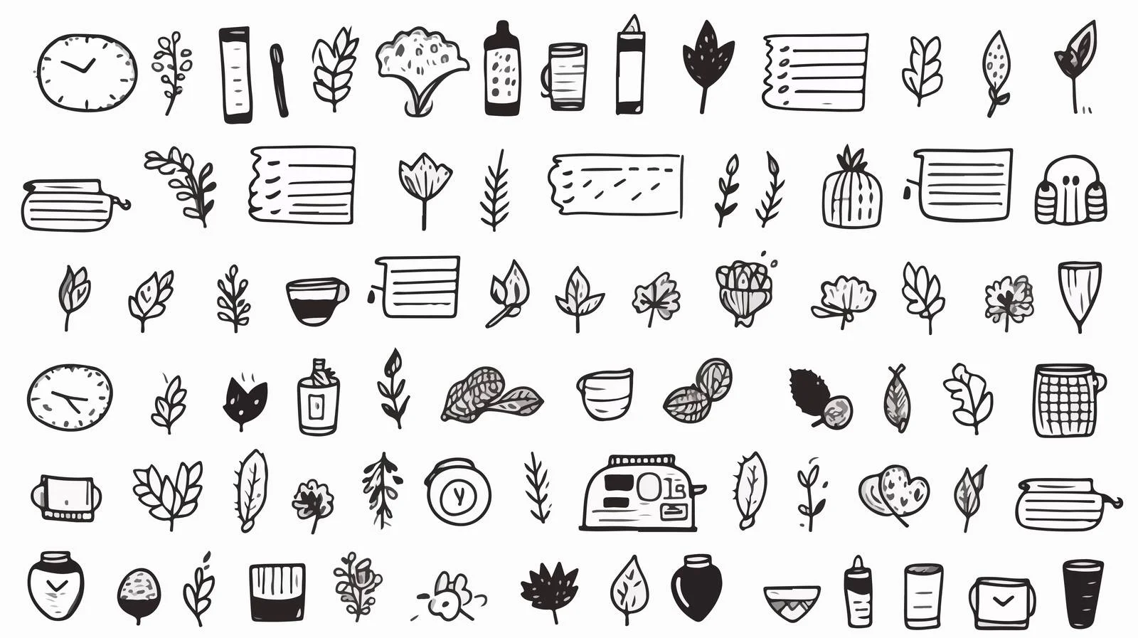 Bullet Journal Doodle Set — free download from Dotvec