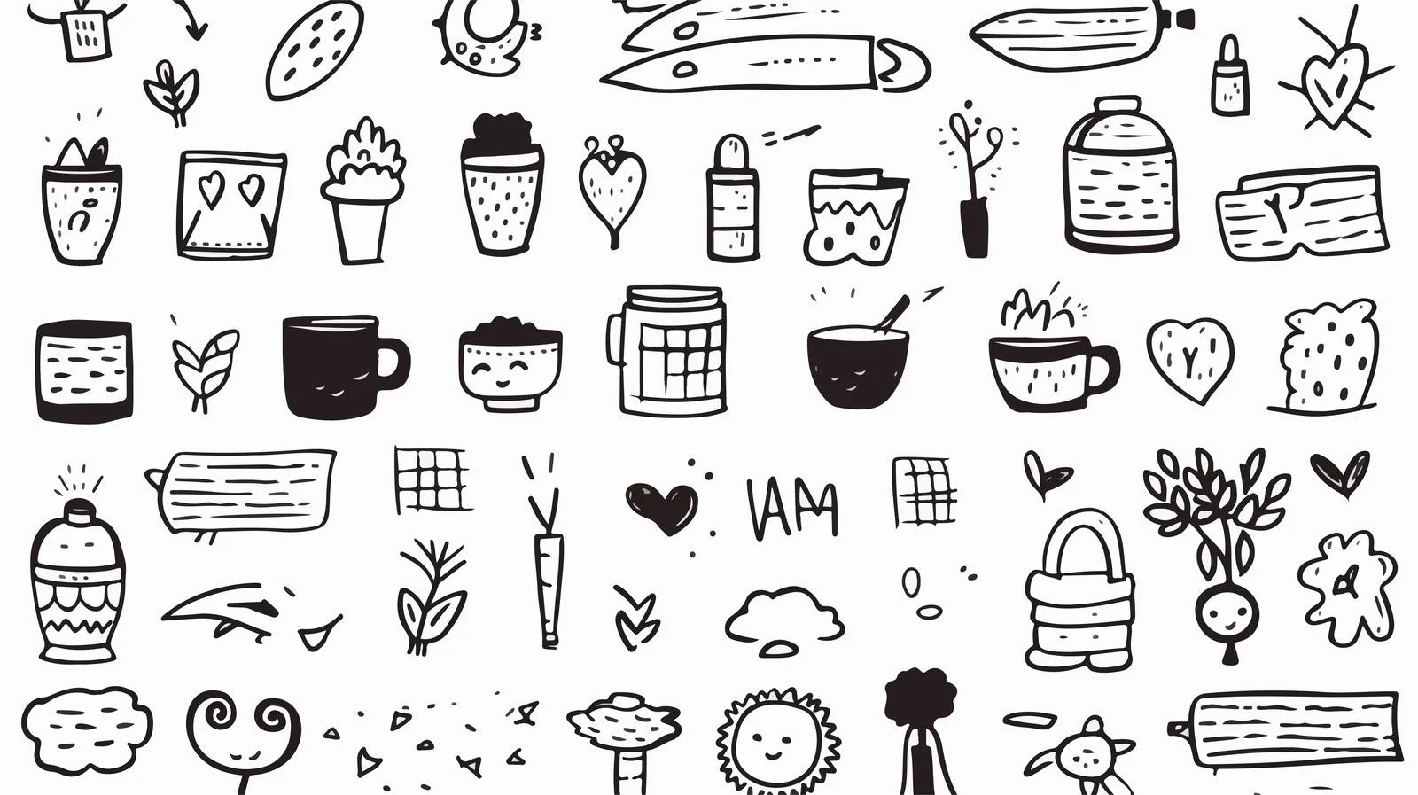 Bullet Journal Doodle Set — free download from Dotvec