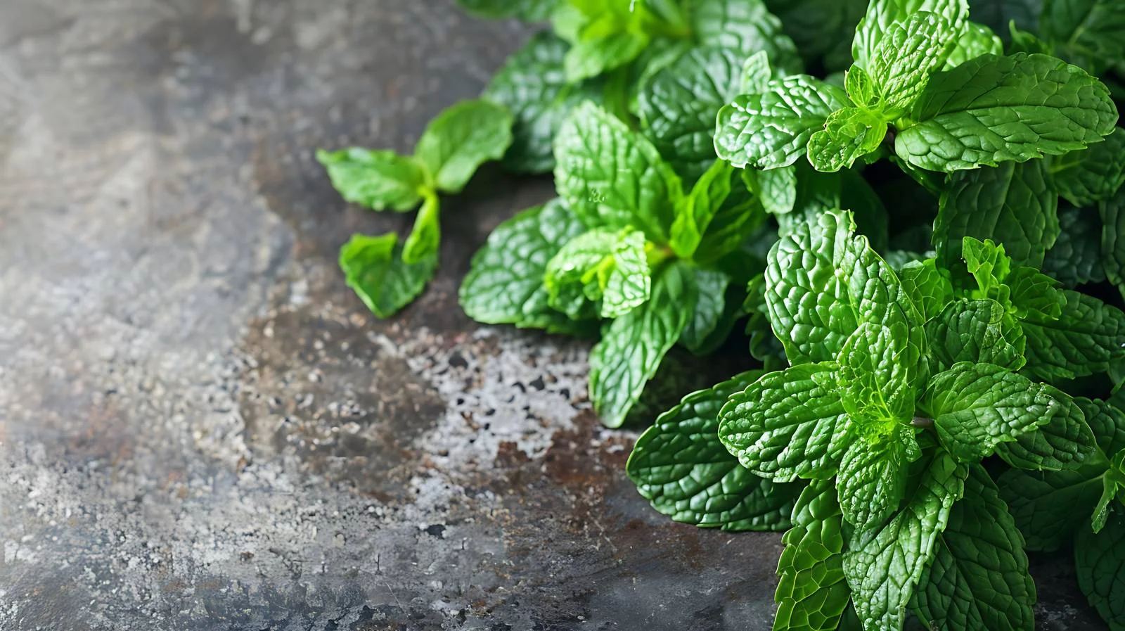Organic Mint Leaves on Wooden Surface — free download from Dotvec