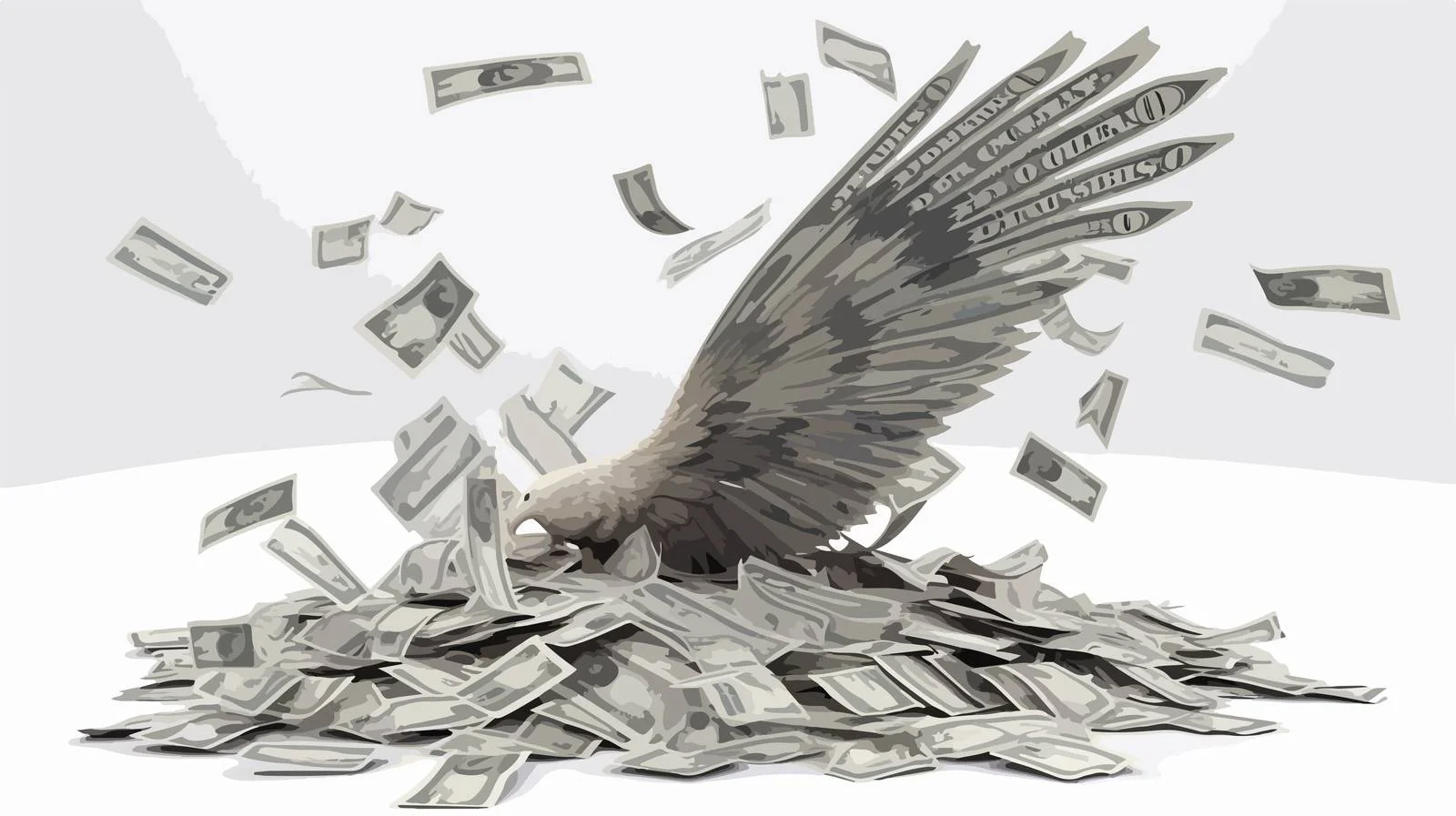 Financial Serenity: Flying Wealth Image — free download from Dotvec