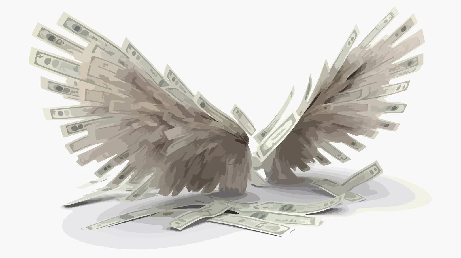 Finance Symbolism with Flying Feathers — free download from Dotvec