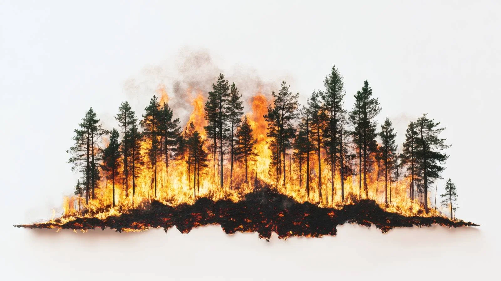 Intense Wildfire Engulfing Forest - Isolated — free download from Dotvec