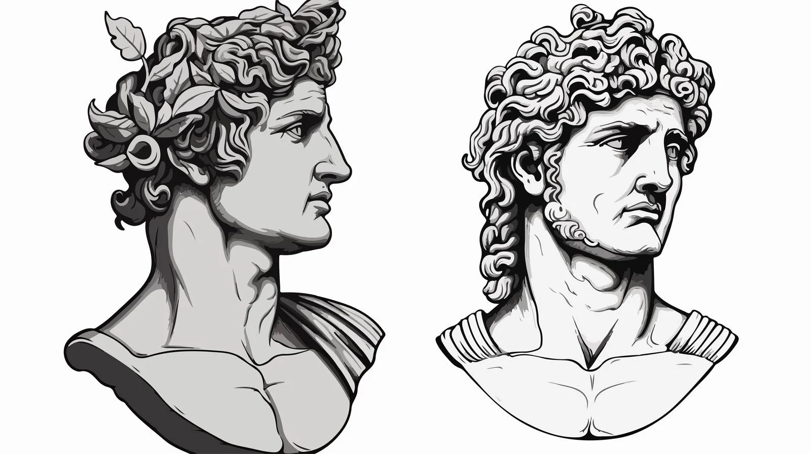 Ancient Apollo Bust Vector Illustration — free download from Dotvec