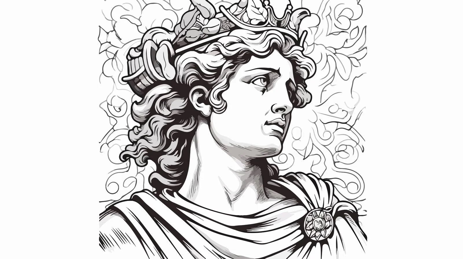 Ancient God Apollo Bust — free download from Dotvec