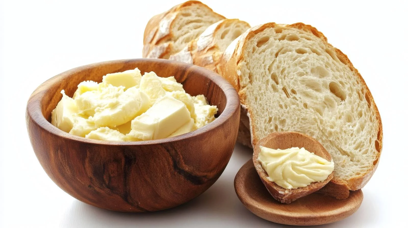 Butter and Bread on White Background — free download from Dotvec