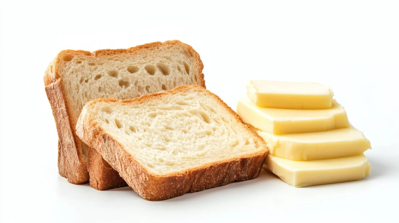 Fresh Butter and Bread on White Background — free download from Dotvec