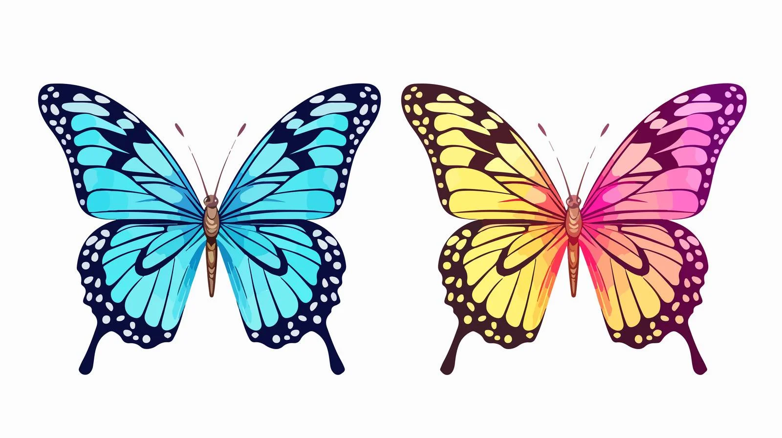 Exquisite Hand-Drawn Butterfly Sketch — free download from Dotvec
