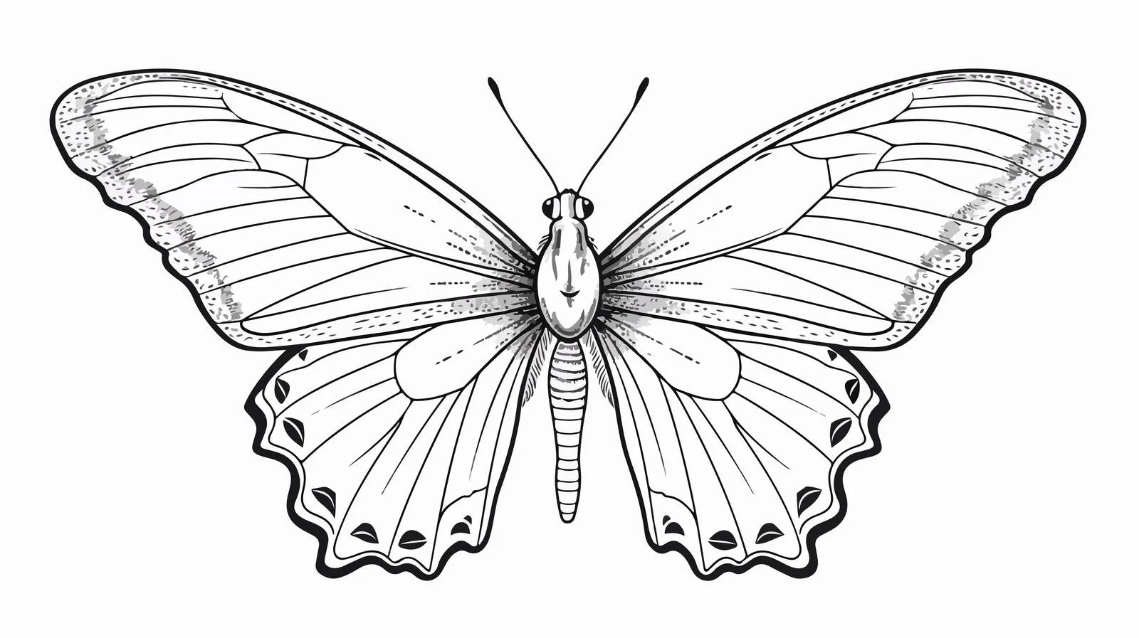 Butterfly Insect Sketch Engraving Drawing — free download from Dotvec