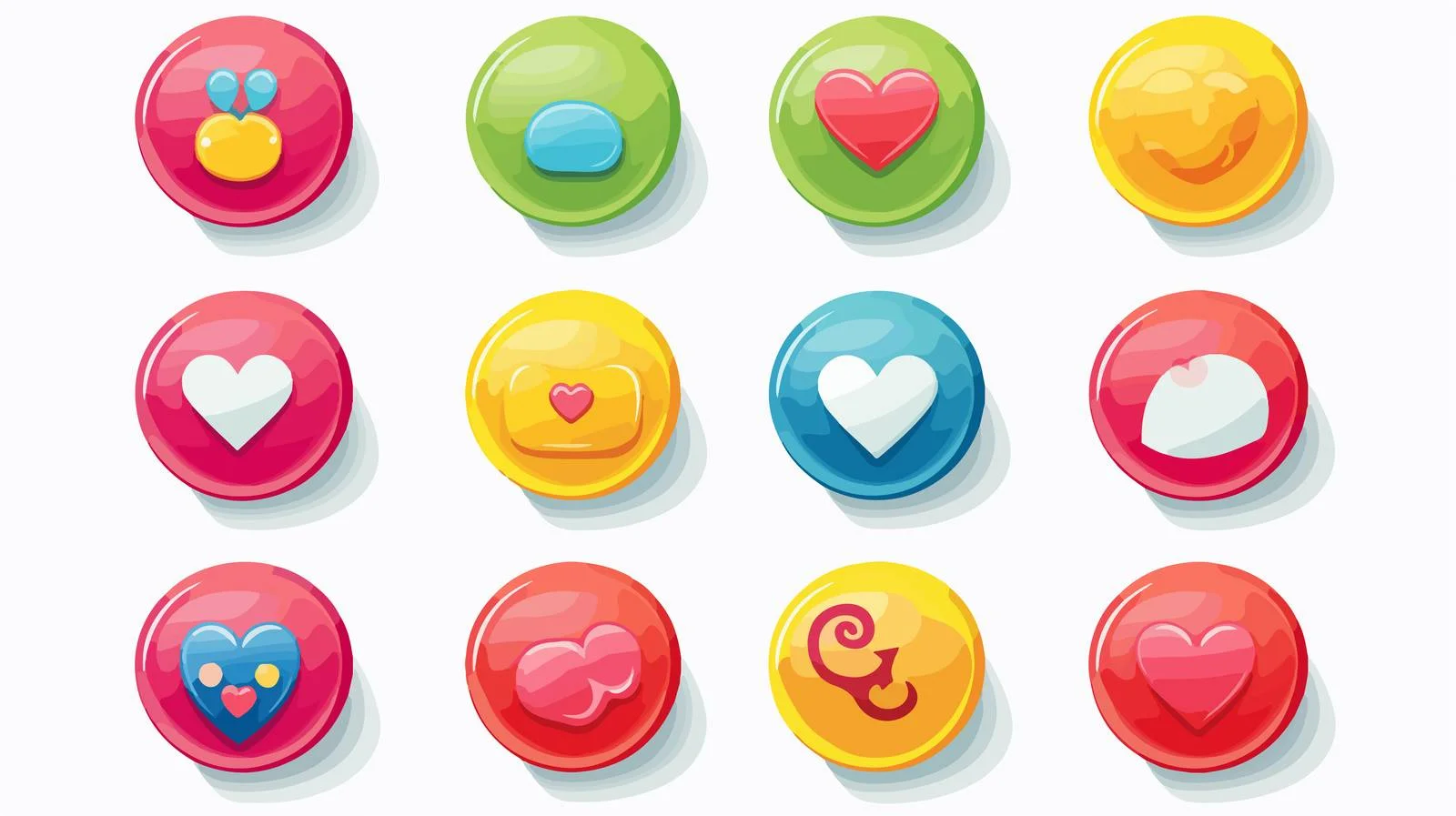 Social Media Like Love Button Icons — free download from Dotvec