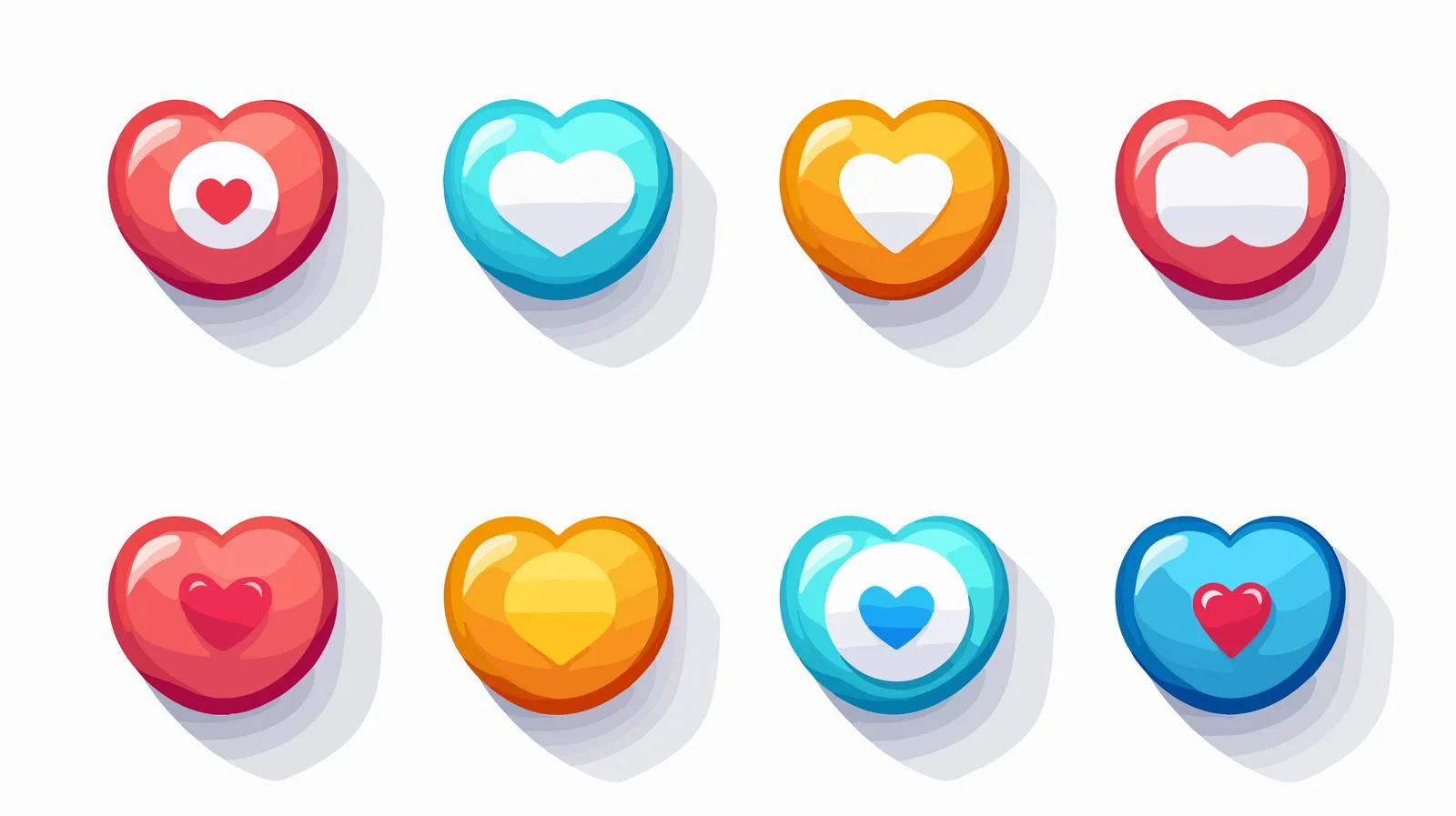 Social Media Like Love Button Icons — free download from Dotvec